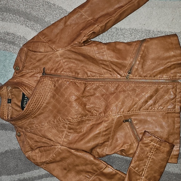 Guess Quilted Faux-Leather Moto Jacket - Picture 1 of 4